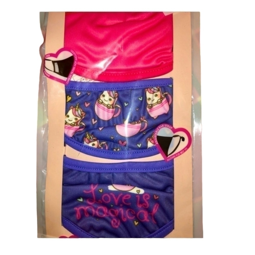 Love Bug kids face masks New! 3 pack